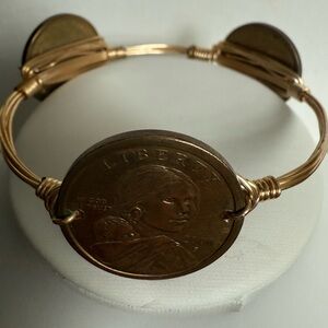 Sacagawea Gold Tone Coin Bangle Bracelet